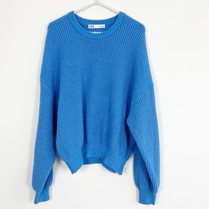 Zara Oversized Sweater Blue Size Medium